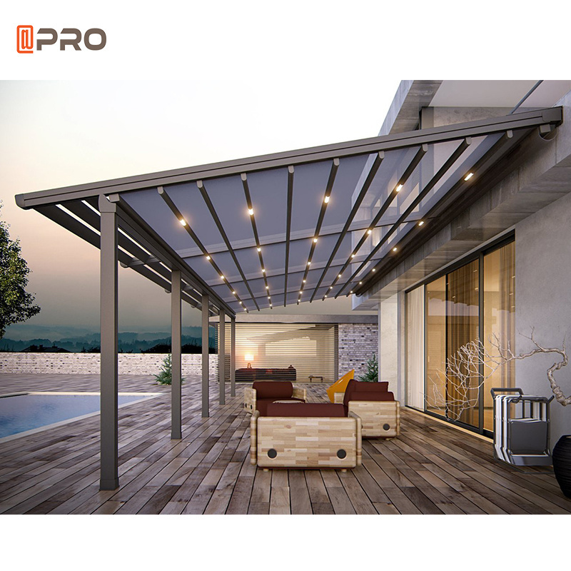 Automatic Folding Roof Sun Shading Aluminum Retractable pergola Luxurious roof awning for Outdoor Patio Cover