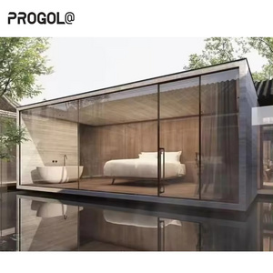 Progola Outdoor Patio Enclosure Aluminum Frame Glass House Retractable Glass Sunroom 4 Season Conservatory Sunroom Kit