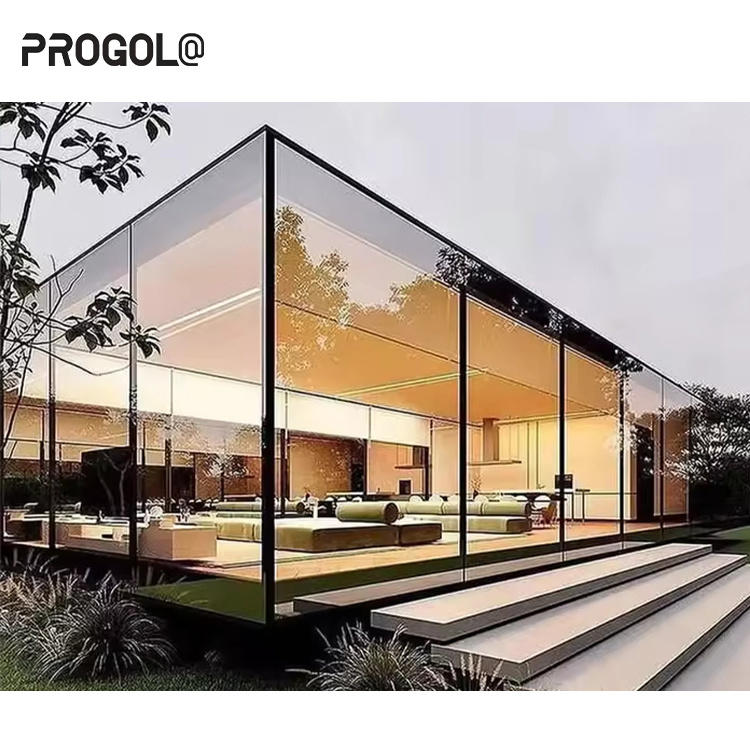 Progola Outdoor Patio Enclosure Aluminum Frame Glass House Retractable Glass Sunroom 4 Season Conservatory Sunroom Kit