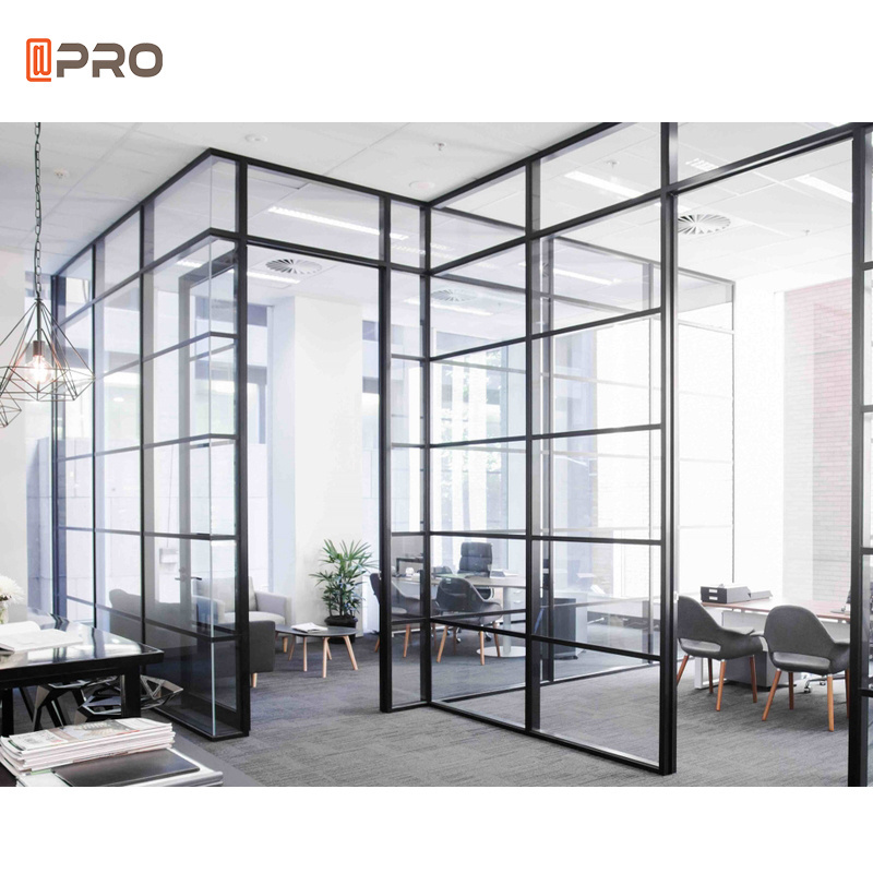 Customization Aluminium Frame  Simple Modern Design Workstation Interior Smart Glass Wall Office Partitions