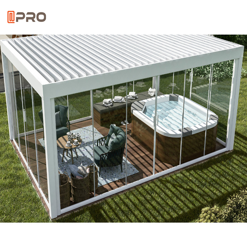 Customized aluminum motorized water proof aluminum  price roof louver roof pergola