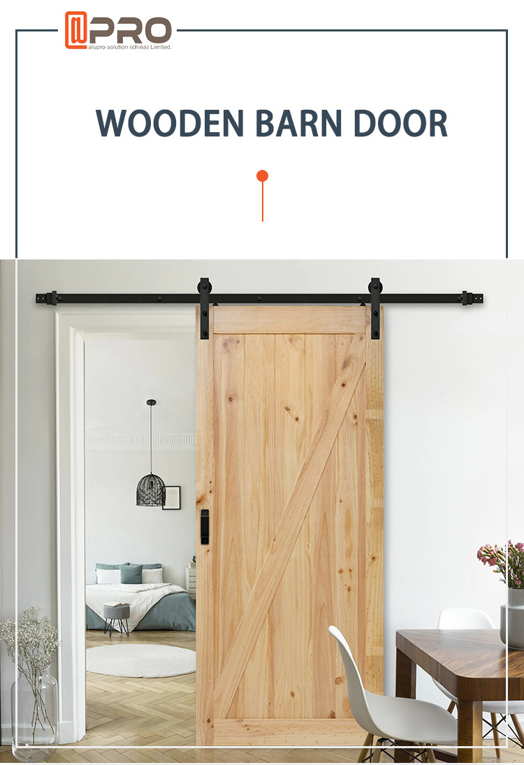 Wood Sliding Barn Doors Interior Soundproof Wooden Latest Hot Sale Modern Glass Graphic Design Aluminum Alloy Hotel 5 Years APRO