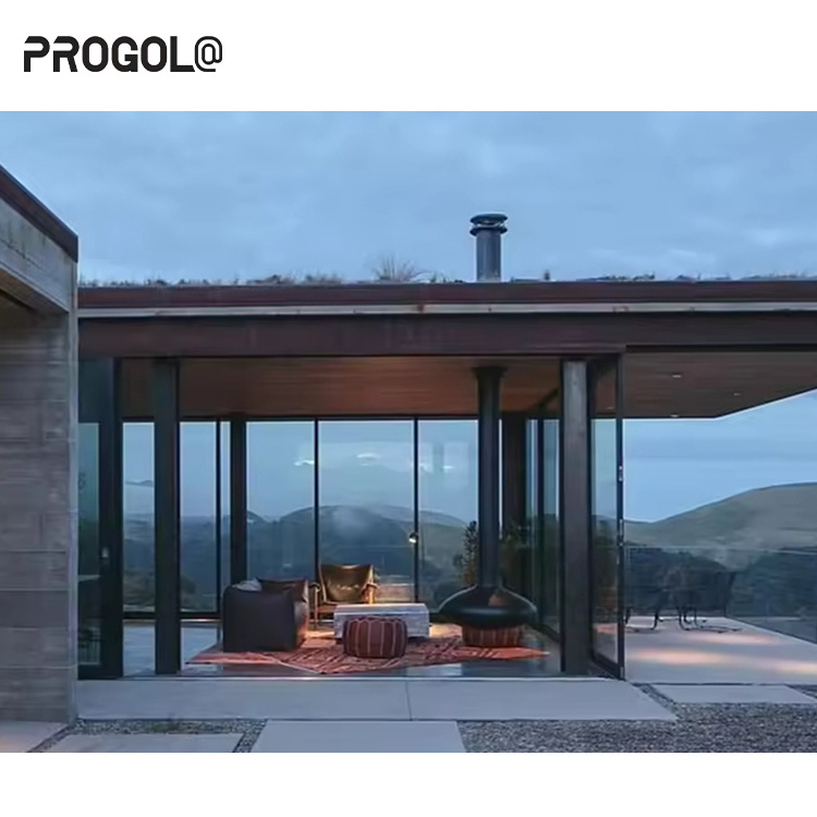 Progola Outdoor Patio Enclosure Aluminum Frame Glass House Retractable Glass Sunroom 4 Season Conservatory Sunroom Kit