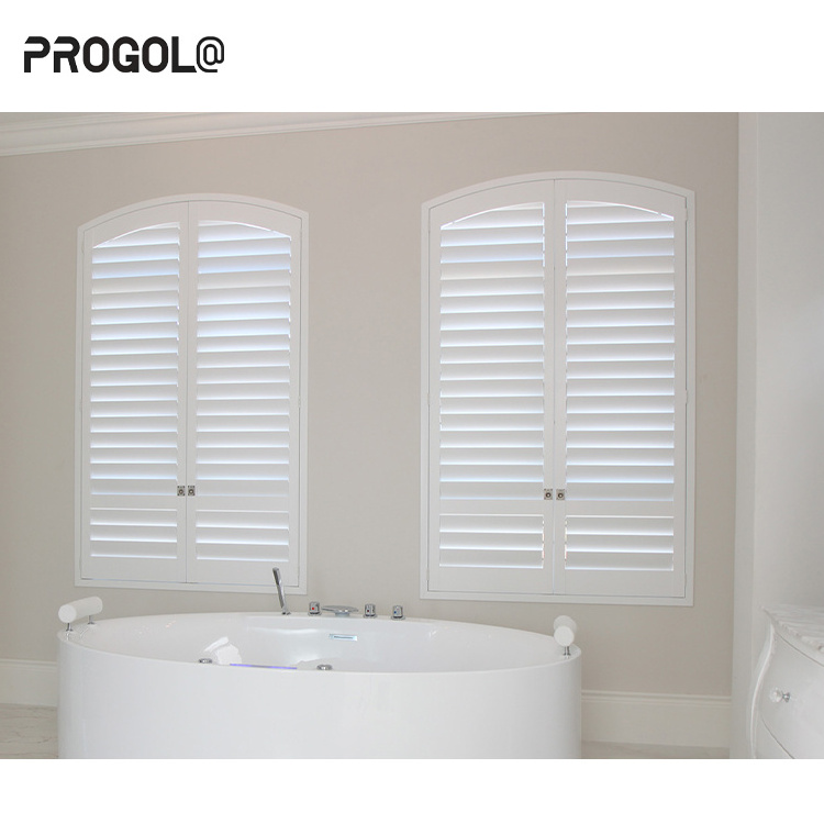 Progola Outdoor Exterior Sunshade Rolling Louvered Villa Louver Door Aluminum Louvered Plantation Shutter Windows