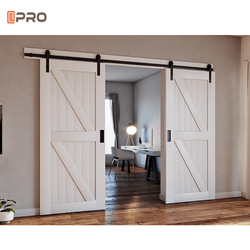 Wood Sliding Barn Doors Interior Soundproof Wooden Latest Hot Sale Modern Glass Graphic Design Aluminum Alloy Hotel 5 Years APRO