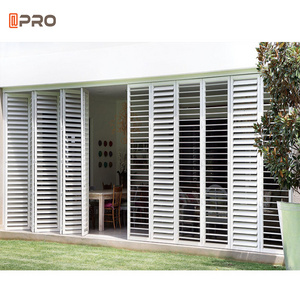 High quality outdoor rolling louver door aluminum alloy plantation shutter window