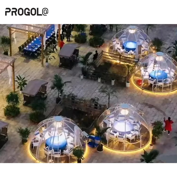 Progola Luxury Outdoor Transparent Garden Igloo Dome Tent Clear Hotel Glamping Dome Tent Polycarbonate Glamping Dome Tent