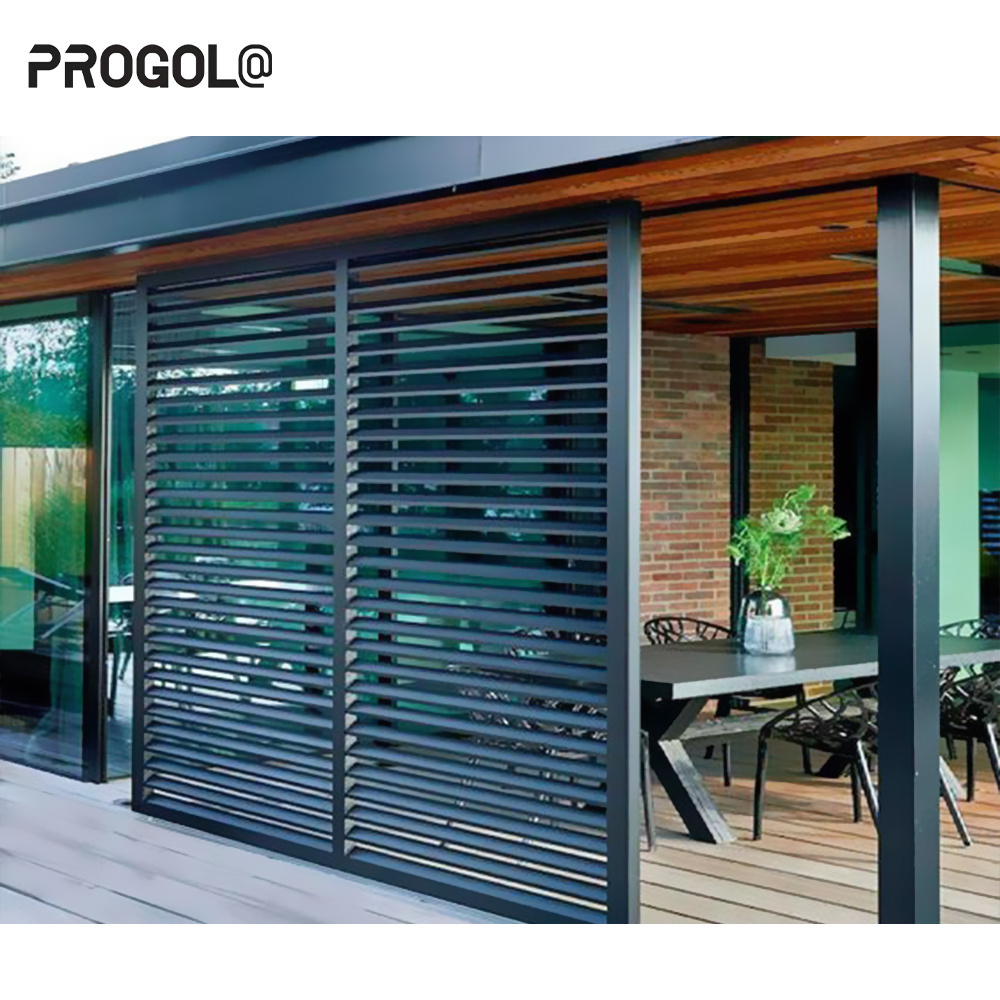 Modern Outdoor Waterproof Louvered Sunroof Pergola Sun Shade Sail with Aluminium Alloy Roller Plantation Shutter Slat