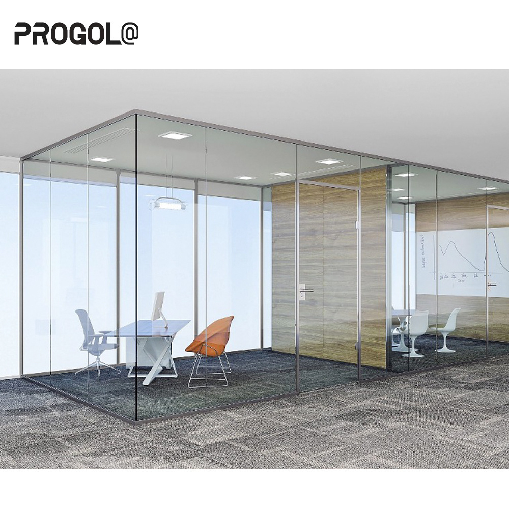 PROGOLA Guangzhou factory room divider office glass wall partitions Explosion-proof soundproof office partitions