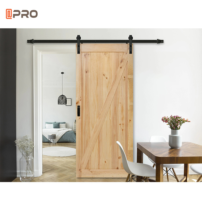 Wood Sliding Barn Doors Interior Soundproof Wooden Latest Hot Sale Modern Glass Graphic Design Aluminum Alloy Hotel 5 Years APRO