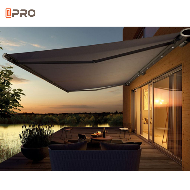 Outdoor Patio Sun Shades Electric Electric Awnings Retractable Canvas Window Cassette Awning Arm Fabric Folding Polyester Fabric