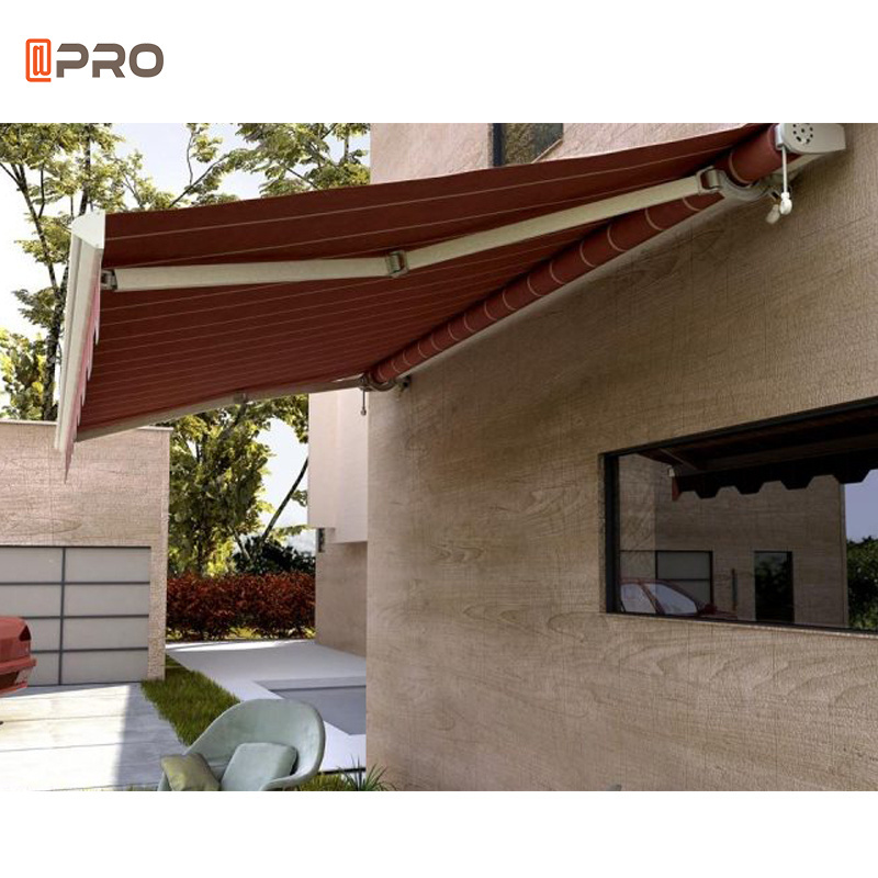 Outdoor Patio Sun Shades Electric Electric Awnings Retractable Canvas Window Cassette Awning Arm Fabric Folding Polyester Fabric