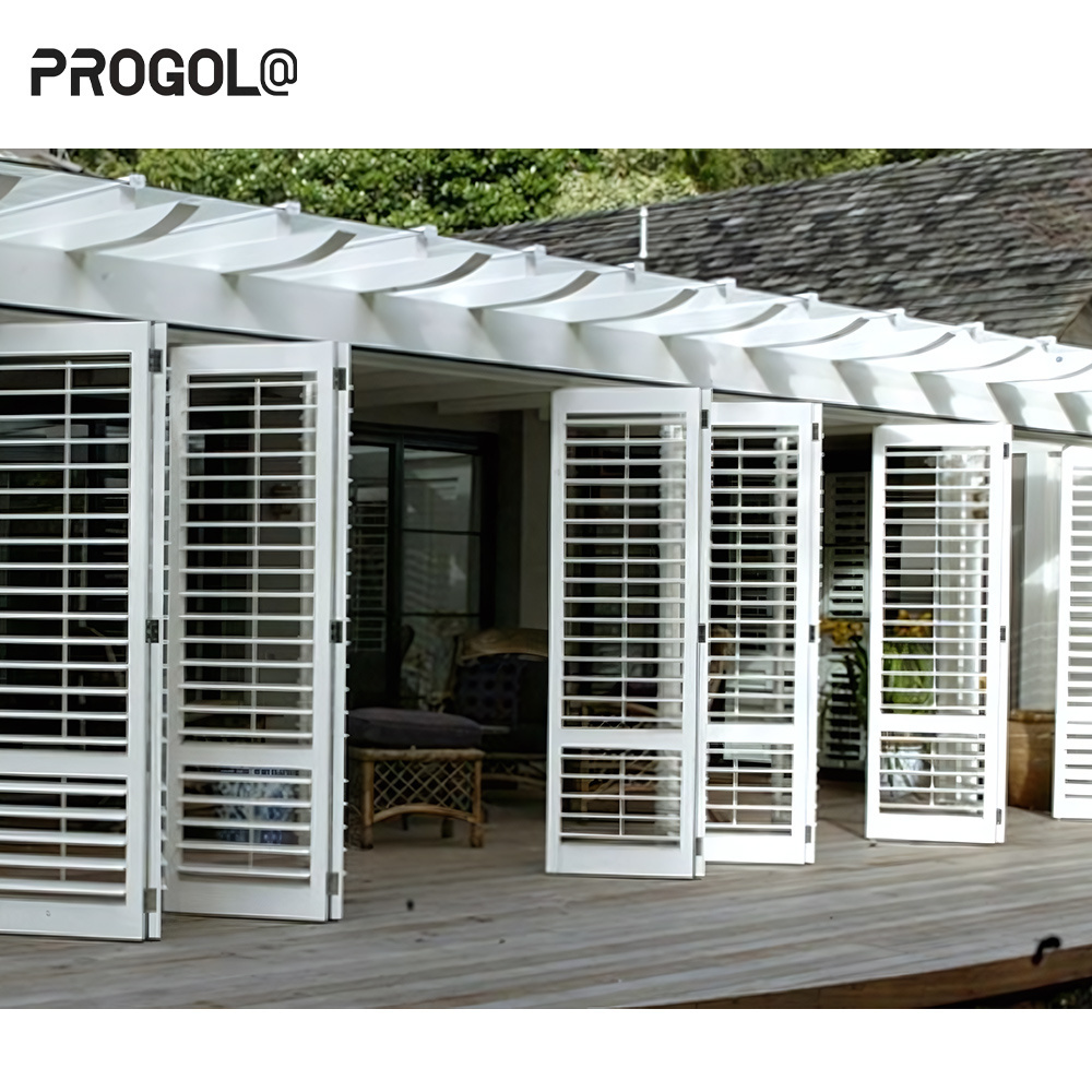 Modern Outdoor Waterproof Louvered Sunroof Pergola Sun Shade Sail with Aluminium Alloy Roller Plantation Shutter Slat