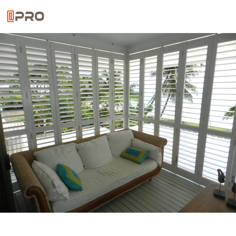 High quality outdoor rolling louver door aluminum alloy plantation shutter window