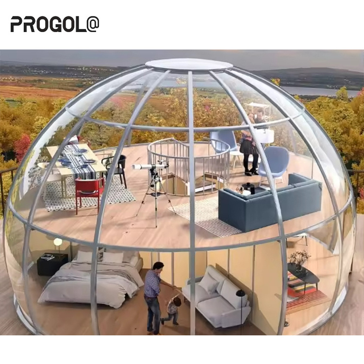 Progola Luxury Outdoor Transparent Garden Igloo Dome Tent Clear Hotel Glamping Dome Tent Polycarbonate Glamping Dome Tent