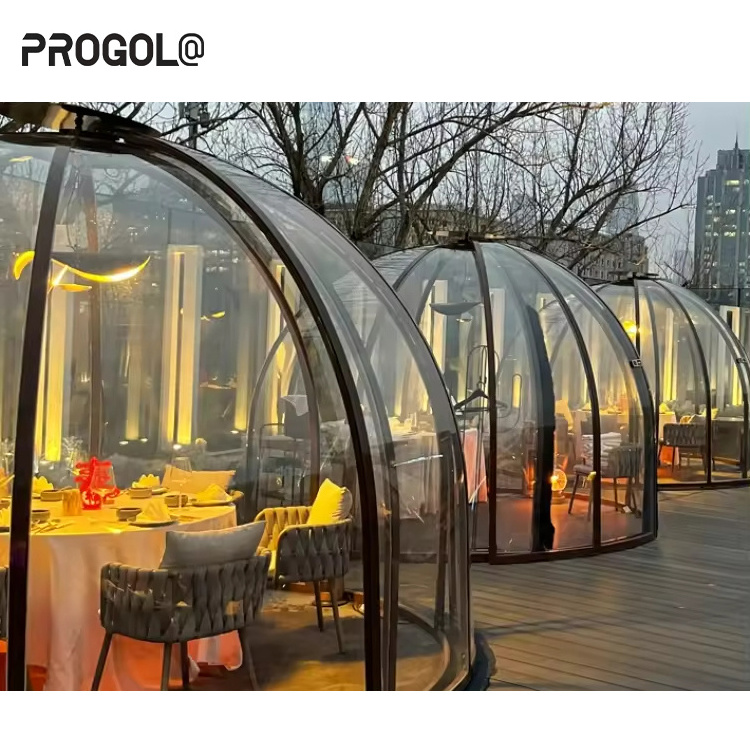 Progola Luxury Outdoor Transparent Garden Igloo Dome Tent Clear Hotel Glamping Dome Tent Polycarbonate Glamping Dome Tent