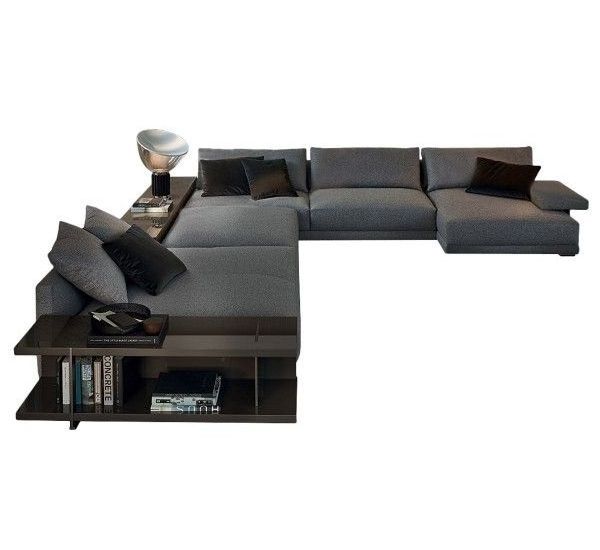 Luxury design Italian modern furniture  L shape fabric sofa set minimalist corner sofa living room sectional couch sofa