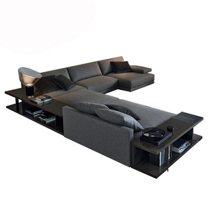 Luxury design Italian modern furniture  L shape fabric sofa set minimalist corner sofa living room sectional couch sofa