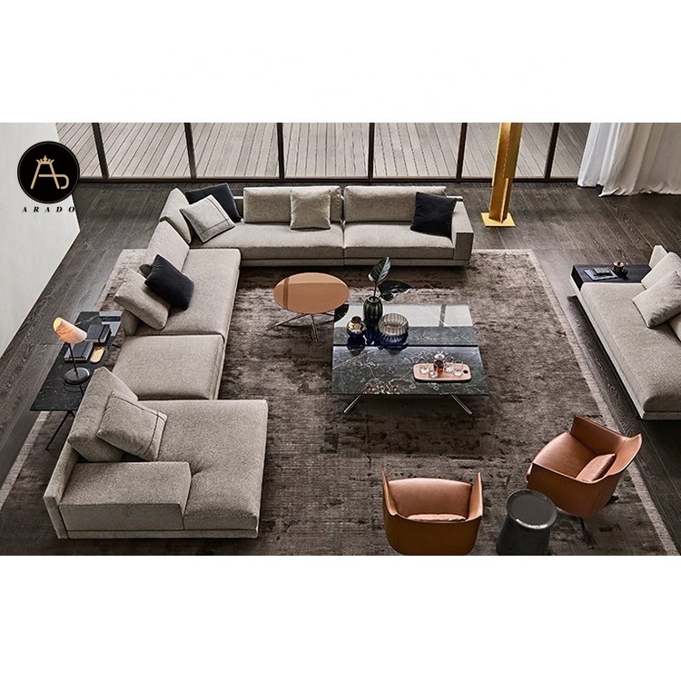 Latest italian modern design couches  living room furniture sectional fabric modular sofa set