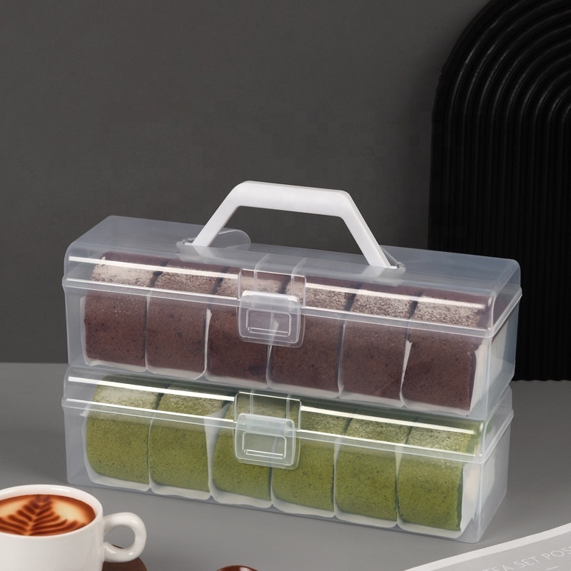 Clear Hard Plastic Packaging For Cake Dessert Reusable Refrigerated Portable Storage Box