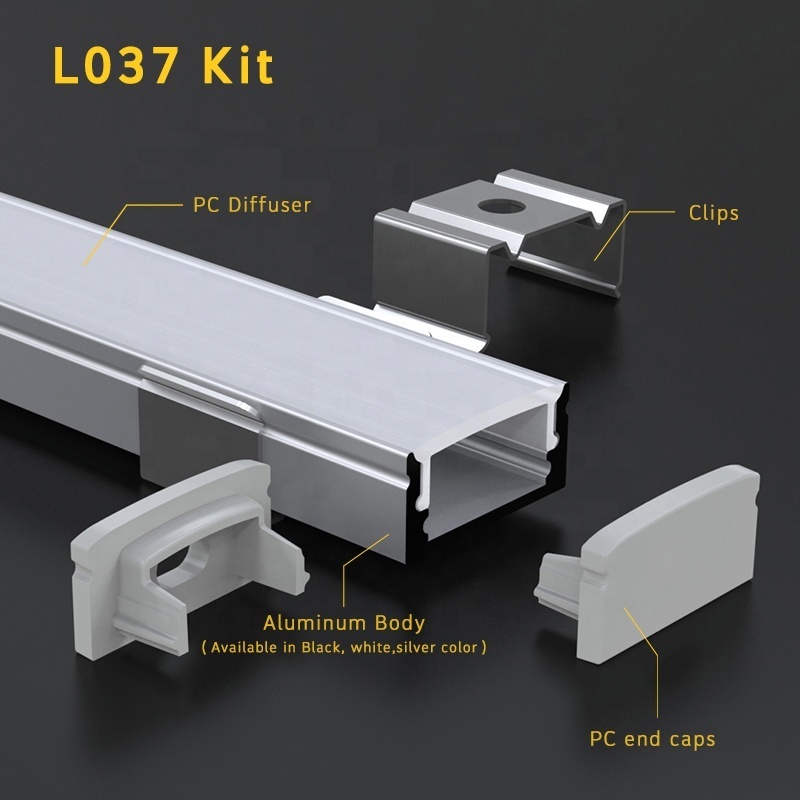 For LED Lighting Strips Housing Surface Mounting Diffuser LED Extruded Aluminium Profile//