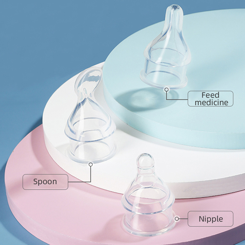 New Baby Products Babi Nipple Silicone Drinking Fruit Medicine Water feeder Feeding Spoon Bottle with Spoon Set