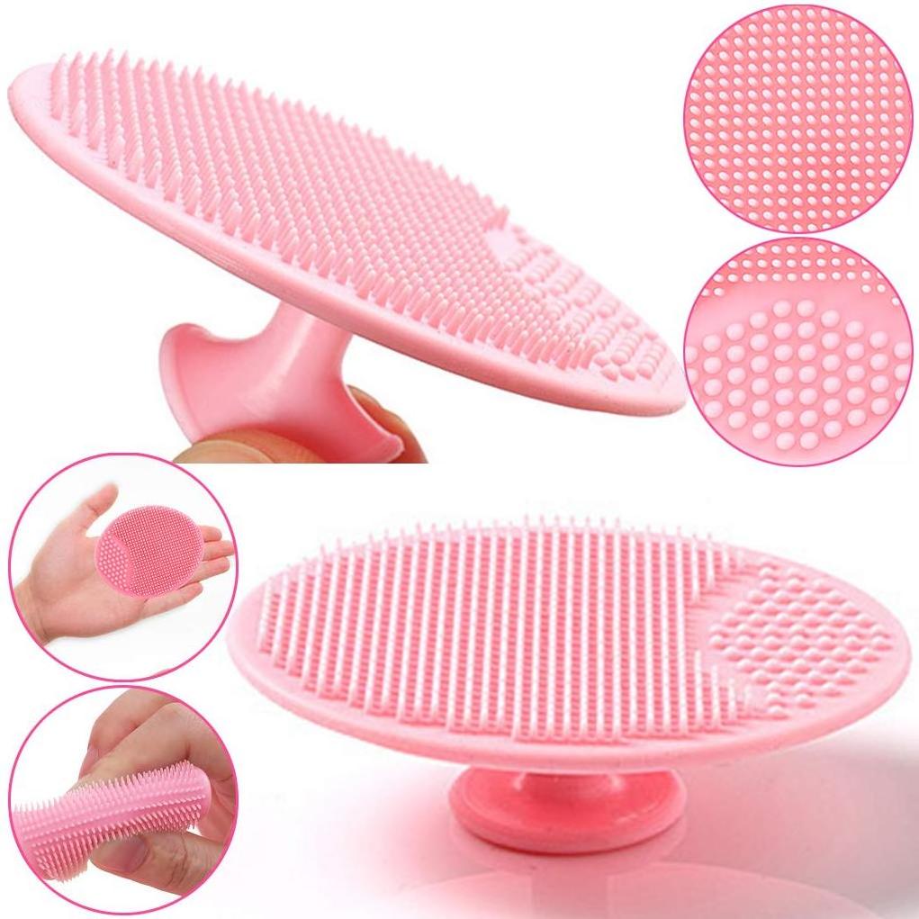 Ultra Soft Silicone Anti-Bacterial Body Shower Massage Silicone Baby massage Bath Brush body scrubber pink