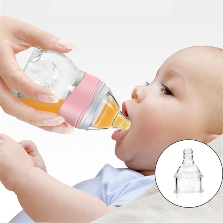 New Baby Products Babi Nipple Silicone Drinking Fruit Medicine Water feeder Feeding Spoon Bottle with Spoon Set