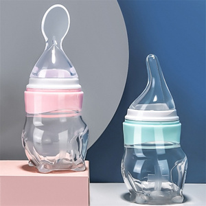 New Baby Products Babi Nipple Silicone Drinking Fruit Medicine Water feeder Feeding Spoon Bottle with Spoon Set