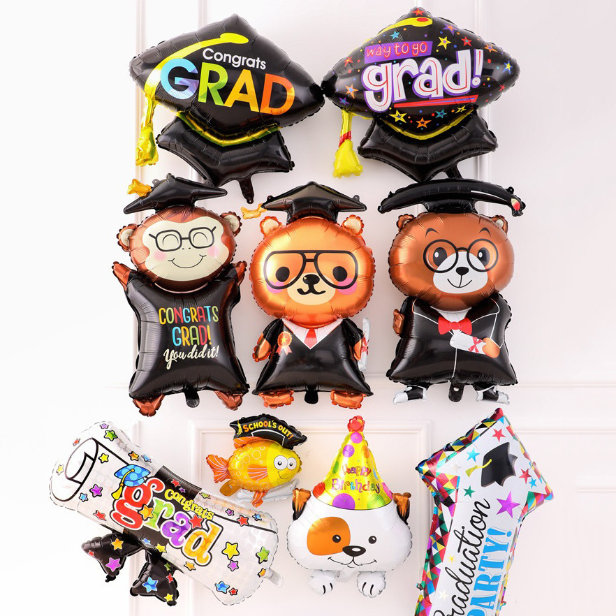 BLN Foil Balloons Factory Congrats Grads Foil Balloon Doctor Bear Owl Helium Graduation Balloons