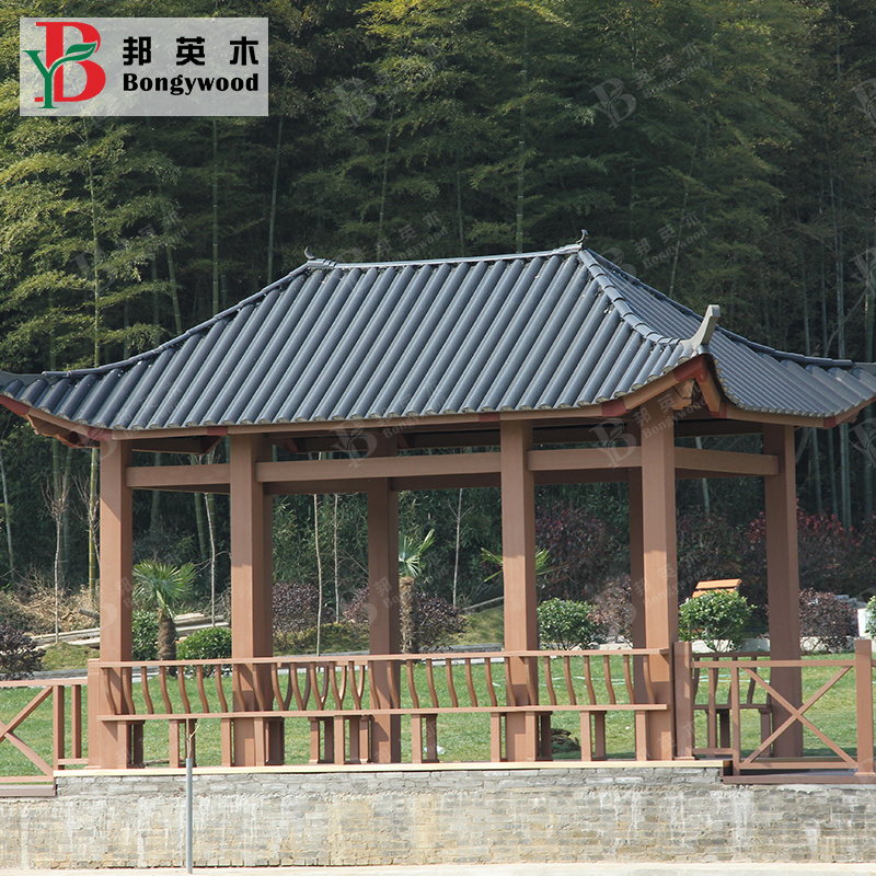 Factory Wholesale Waterproof Gazebo Roof Porch Pergola Outdoor Plastic Wooden Pergola Gazebo