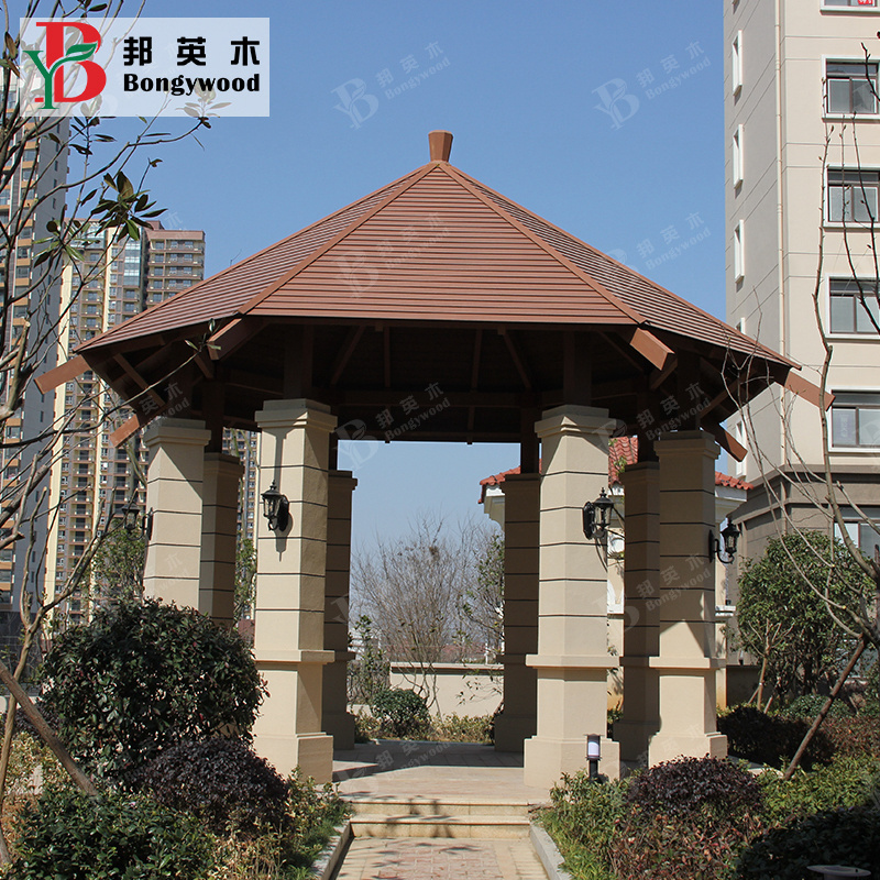 Factory Wholesale Waterproof Gazebo Roof Porch Pergola Outdoor Plastic Wooden Pergola Gazebo