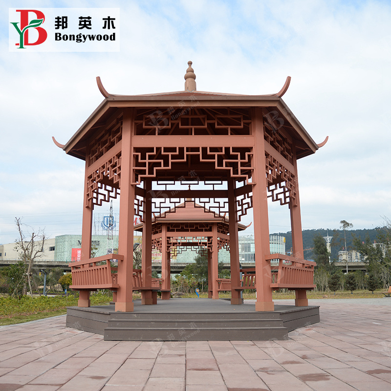 Factory Wholesale Waterproof Gazebo Roof Porch Pergola Outdoor Plastic Wooden Pergola Gazebo