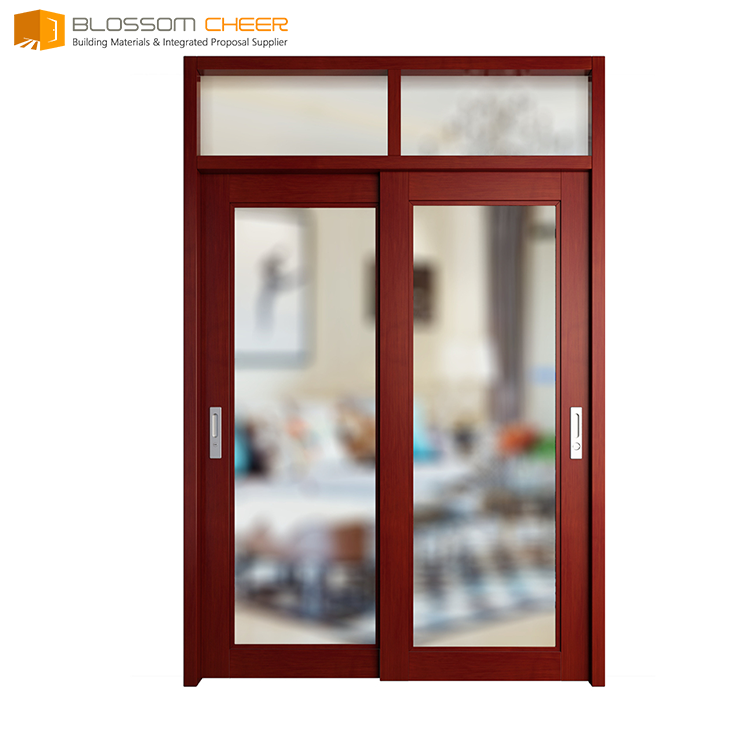 High Quality China Door Manufacturer Customize Korean Balcony Bathroom Wood Sliding Glass Doors