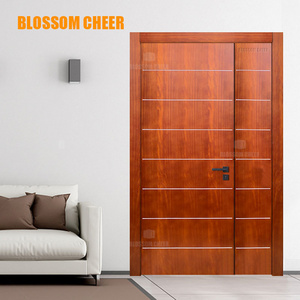 Blossom Cheer Entrance Wood Front Entry Exterior Modern Wooden For House Main Unequal Double Door Design Doors For Houses