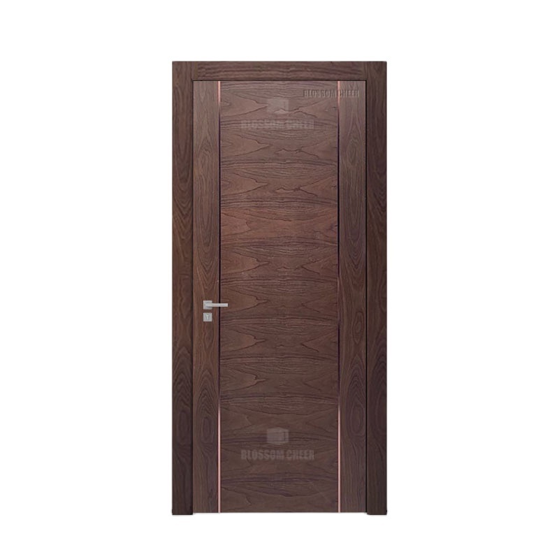 Modern Design Style Swing Single Panel Doors Residential Wood Veneer Interior House Door With Frames For Room Internal Slab Door