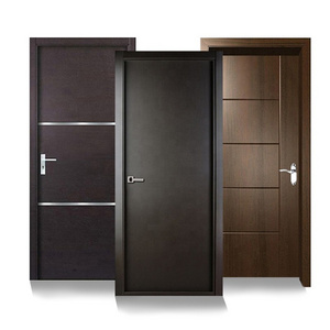 Modern Design Style Swing Single Panel Doors Residential Wood Veneer Interior House Door With Frames For Room Internal Slab Door