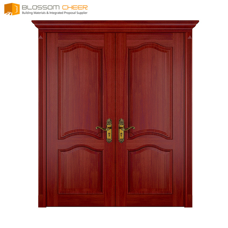 High Quality Luxury Sound Proof Swing Solid Teak Wood Interior Solid Wood Room Door Design