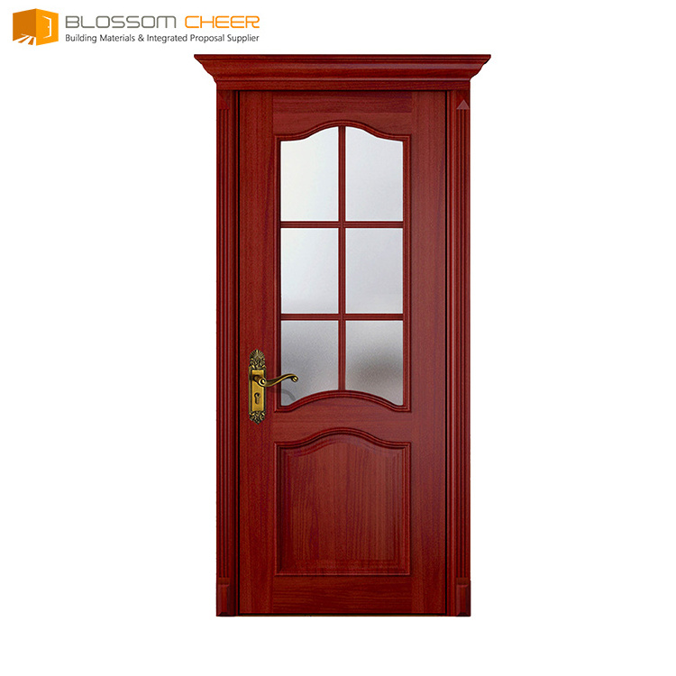 High Quality Luxury Sound Proof Swing Solid Teak Wood Interior Solid Wood Room Door Design