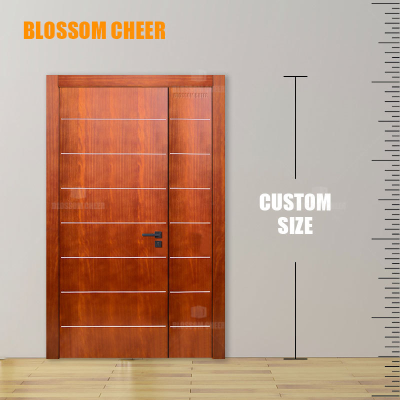 Blossom Cheer Entrance Wood Front Entry Exterior Modern Wooden For House Main Unequal Double Door Design Doors For Houses