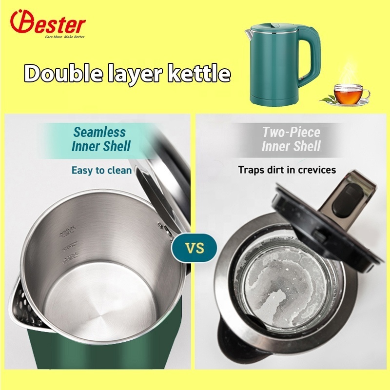 double layer seamless cool touch electric kettle 0.6l mini small size water kettle electric thermos kettle portable tea maker