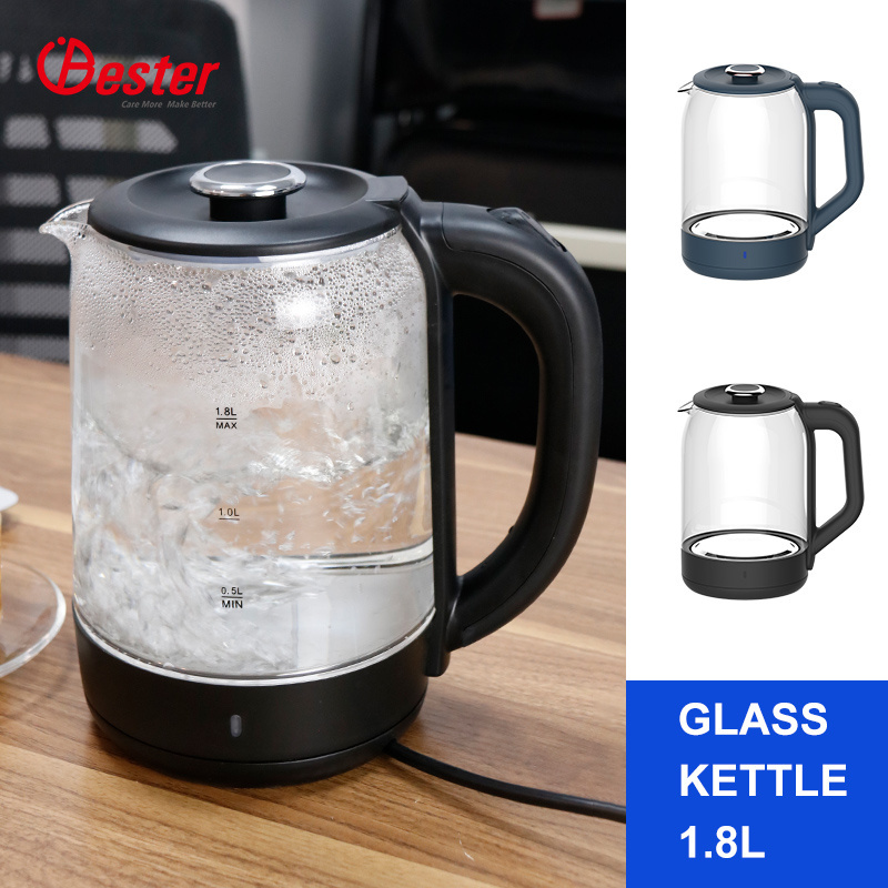 1.8l Glass Electric Jug Kettle Tea Pot High Temperature Body Glass Kettles