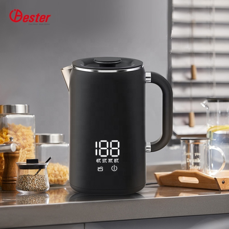 Digital display Electric Kettle 1.8L Double Wall Electric Kettle With Touch Sensitive Control