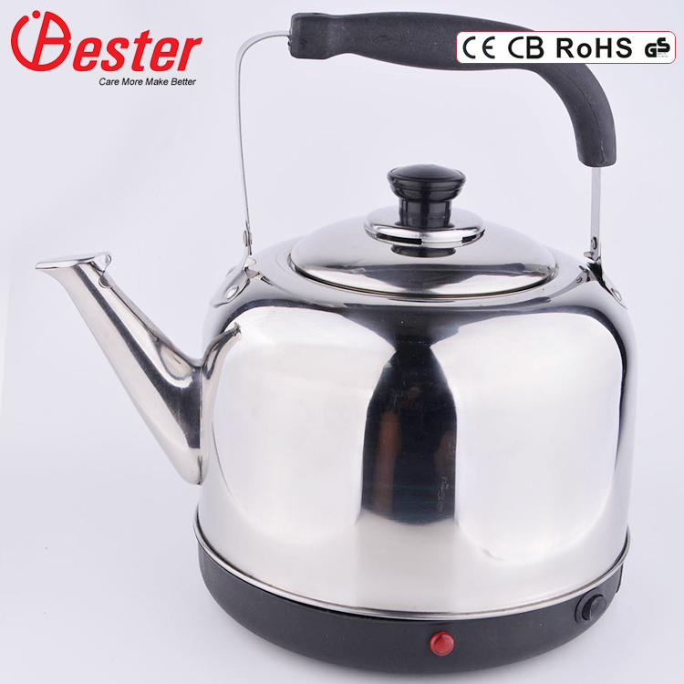 4/5L large capacity cordless boiling water electric stove camp whistling tea kettle silver 5 liter with big spout mouse