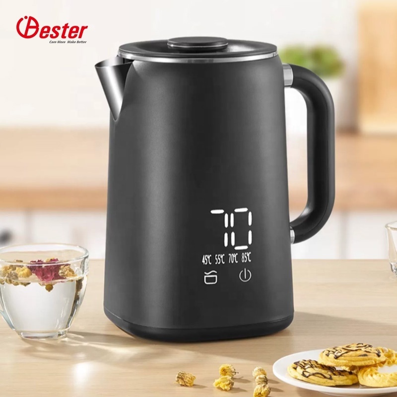 Digital display Electric Kettle 1.8L Double Wall Electric Kettle With Touch Sensitive Control