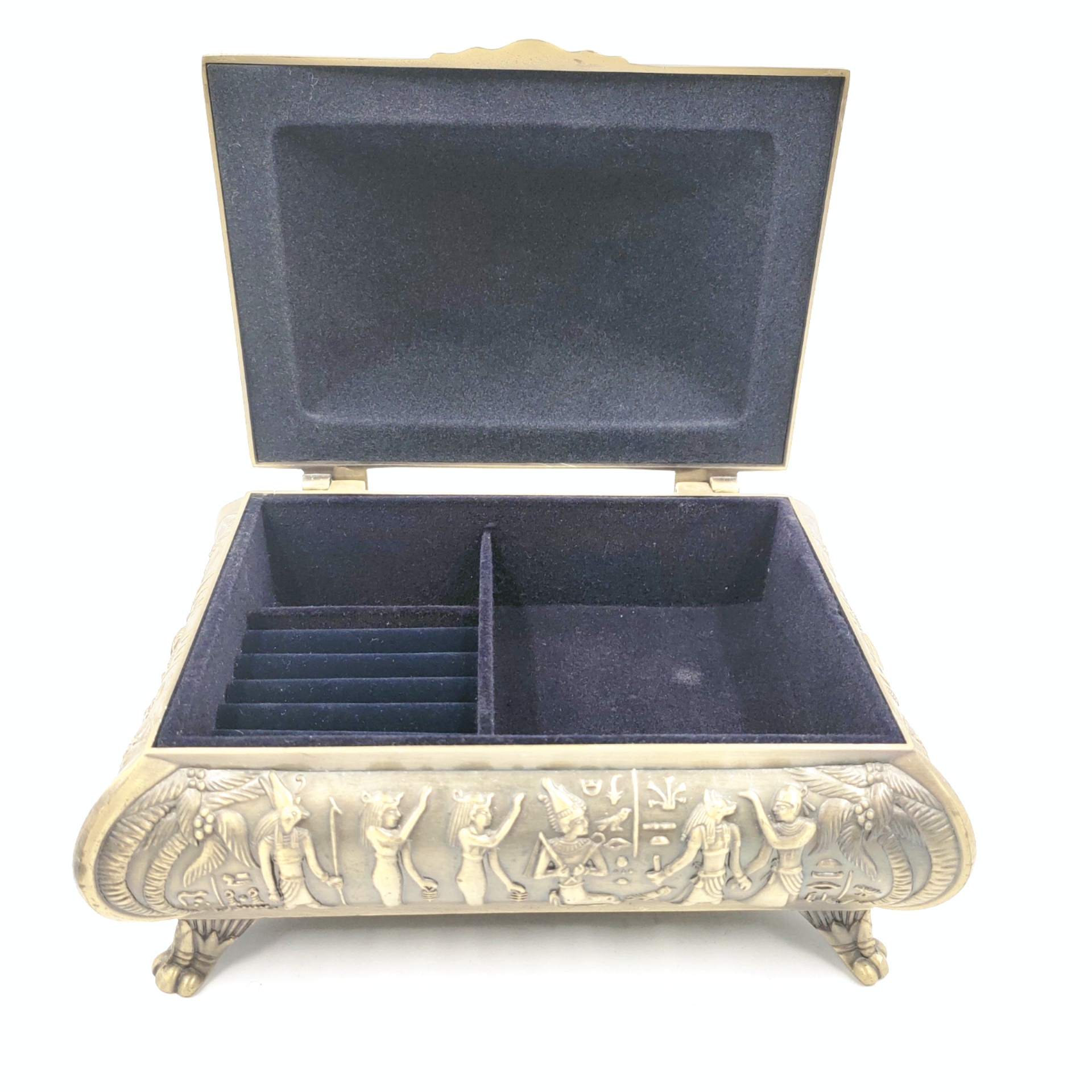 Gold Square Glass Terrarium Jewelry Box With Lid And Metal Lock