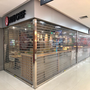 Wholesale shopping mall pvc slats modern design automatic crystal polycarbonate transparent rolling shutter door