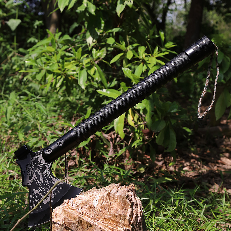 wolf tatoo Survival Axe Folding Portable Camping Axe MultiTool Hatchet Survival Kit Tactical Tomahawk for Outdoor Hiking Hunting