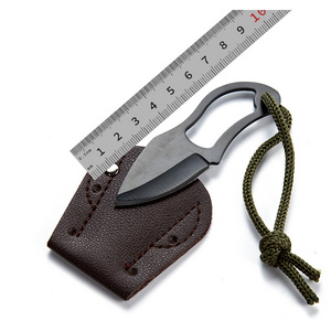 small knife under water with leather sheath mini fixed blade knife lanyard box opener self defense EDC knife non rust