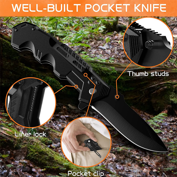 2024 Hot selling Personalized Folding Knife Best Gift Outdoor Camping Hunting Survival Pocket Knife Custom Logo Carving Knife